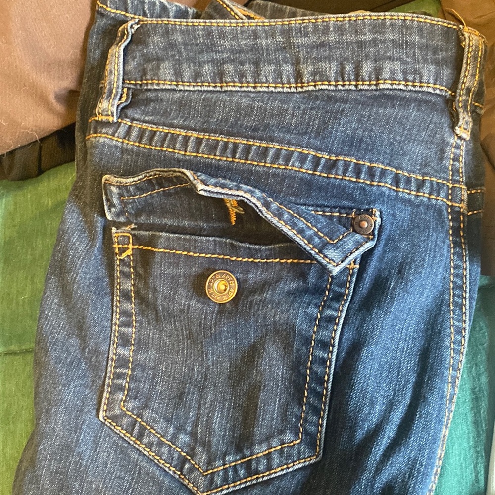 Dark wash pants